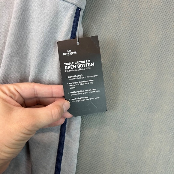 Champro Men's Standard Triple Crown 2.0 Open Bottom Baseball Pants, XL Gray. NWT - Picture 6 of 10